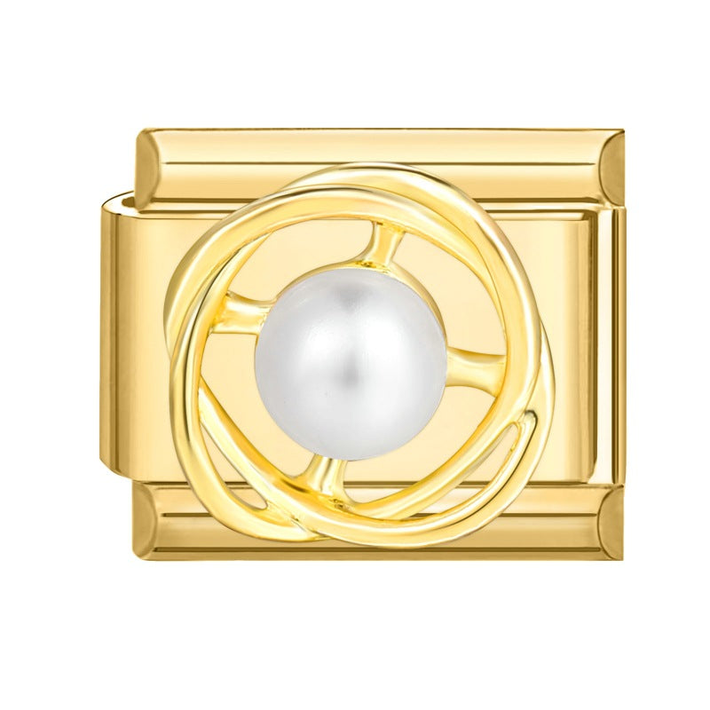Pearl in Gold Swirl