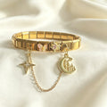 Gold Bracelet with Moon Chain