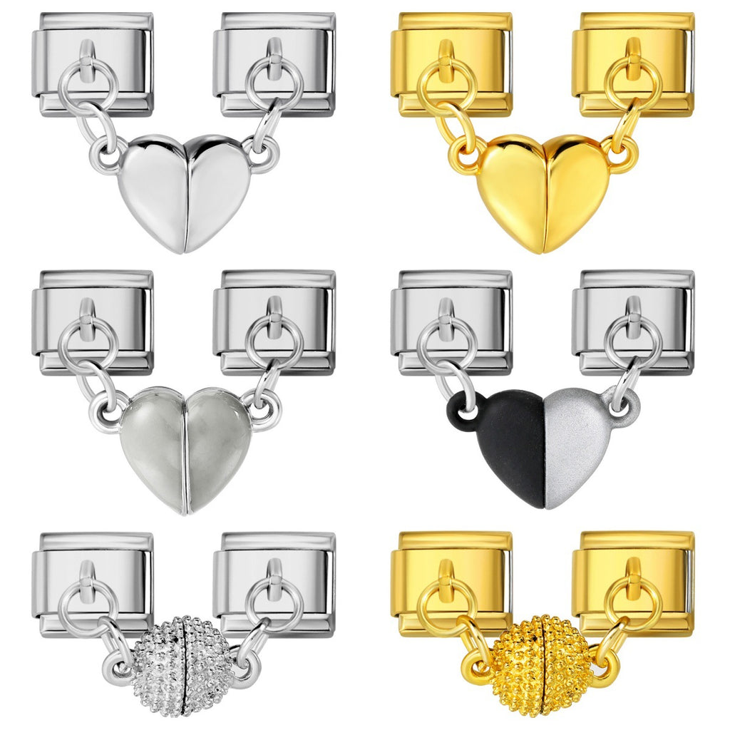 Magnetic Heart Double Charms and Dangles