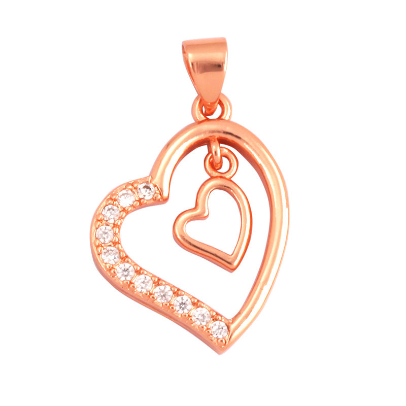 Open Double Heart Rose Gold