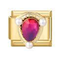 Ruby Drop with Pearls
