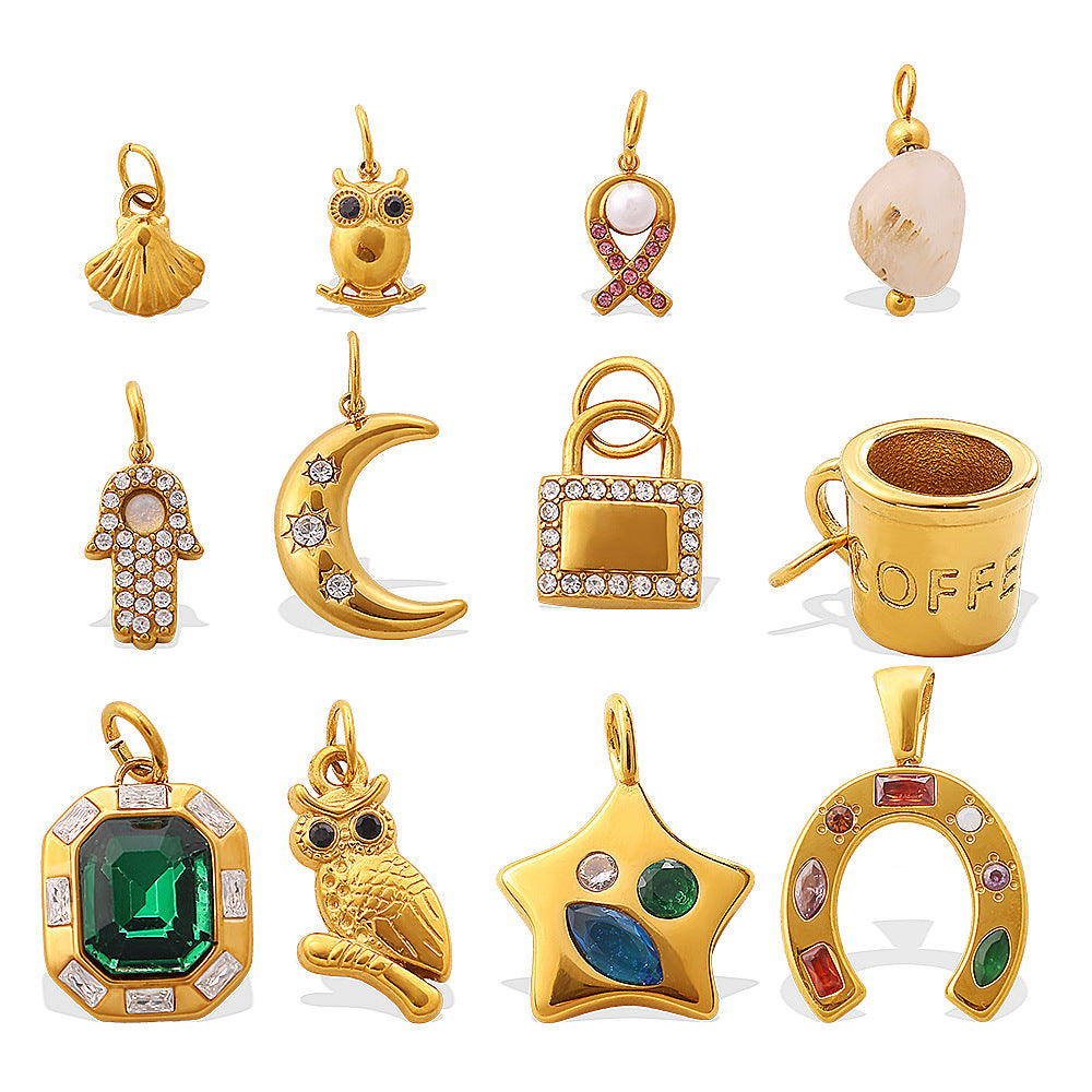 Stainless Steel Pendants, Gems and Charms