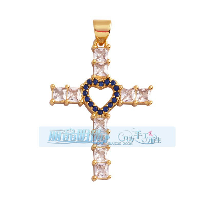 Heart Cross Blue