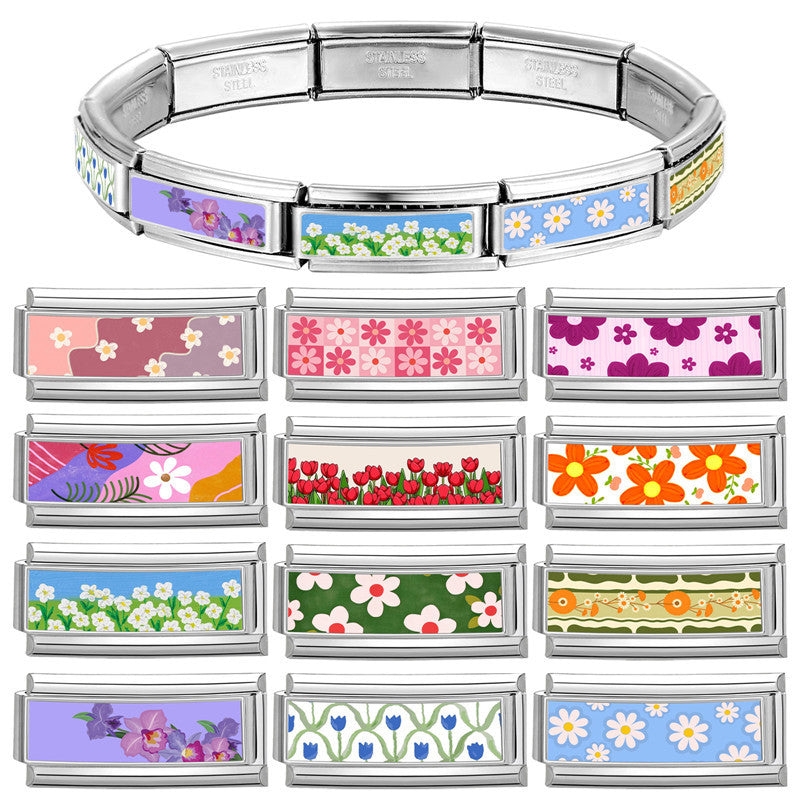 Long Floral Charms, Double Width