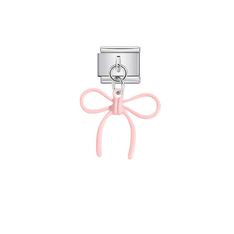 Pink Ribbon Bow Dangle Charms