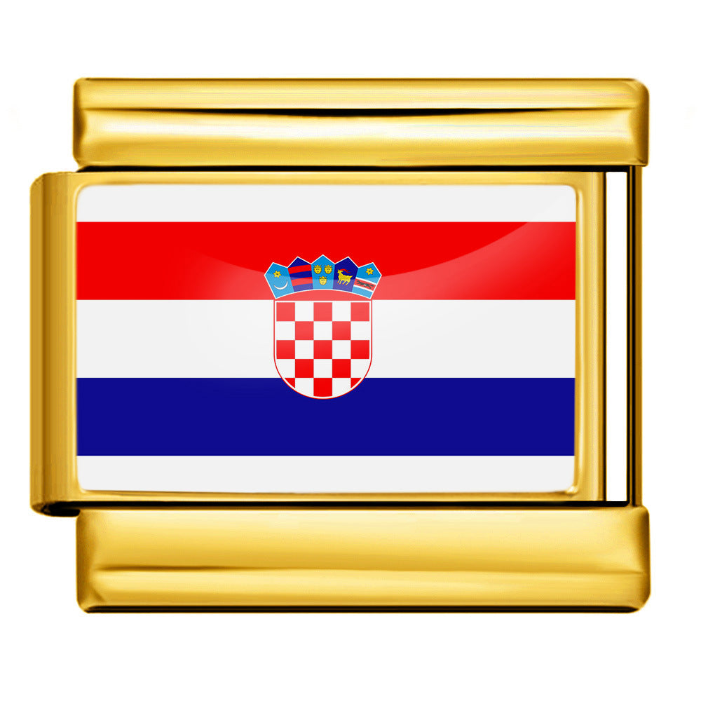 Croatia Flag, Gold