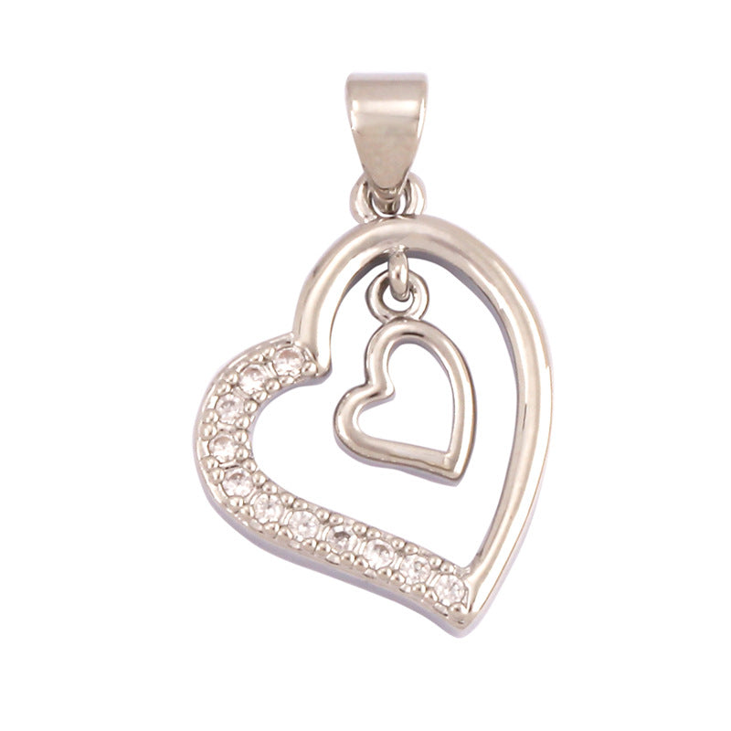 Open Double Heart Silver