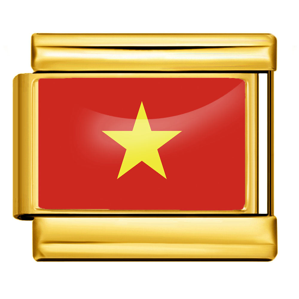 Gold World Flag Charms