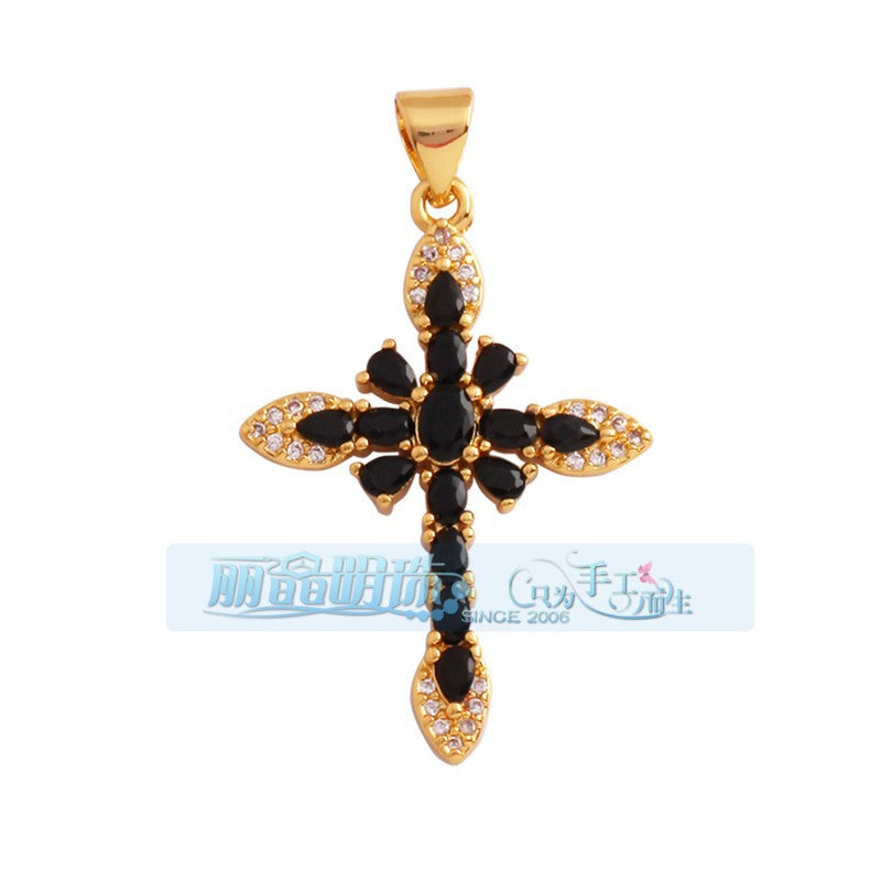 Flower Cross Black