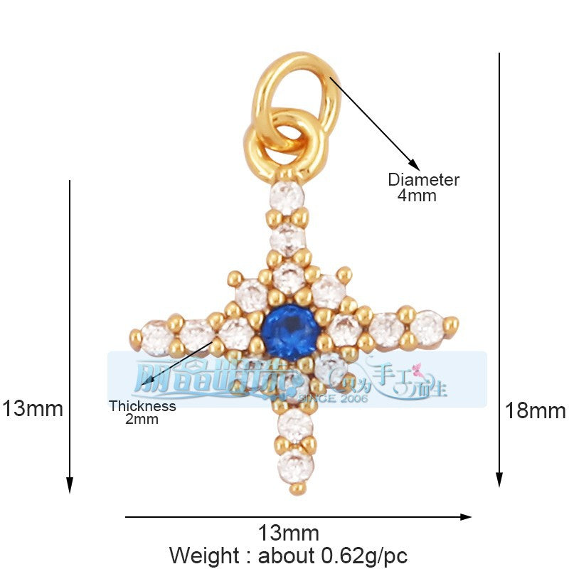 Blue Gem Cross Star