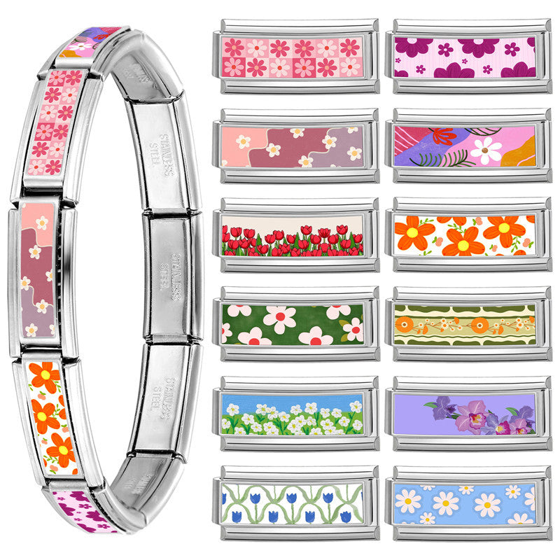 Long Floral Charms, Double Width