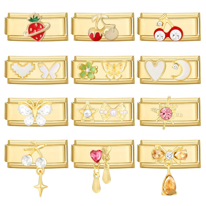 Gold Double-Width Charms