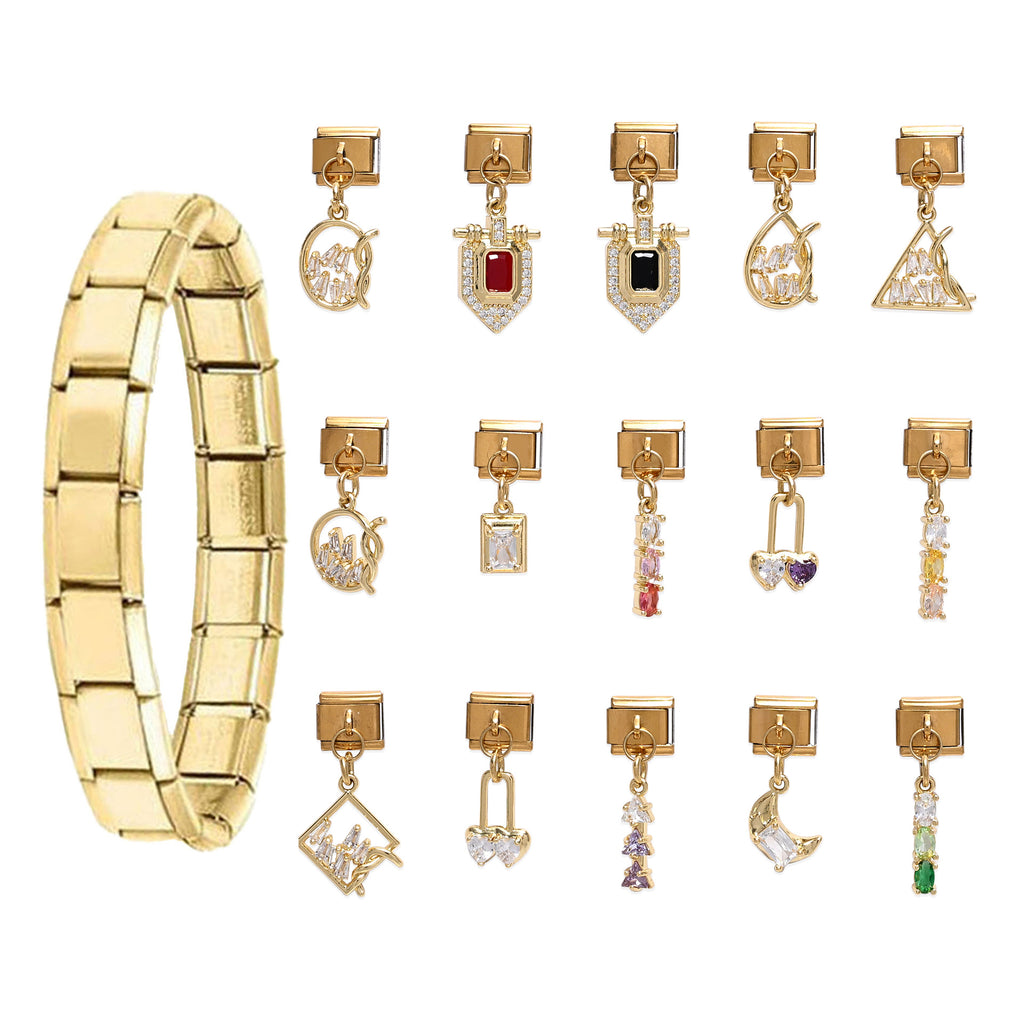 Gold Crystal Dangle Charms