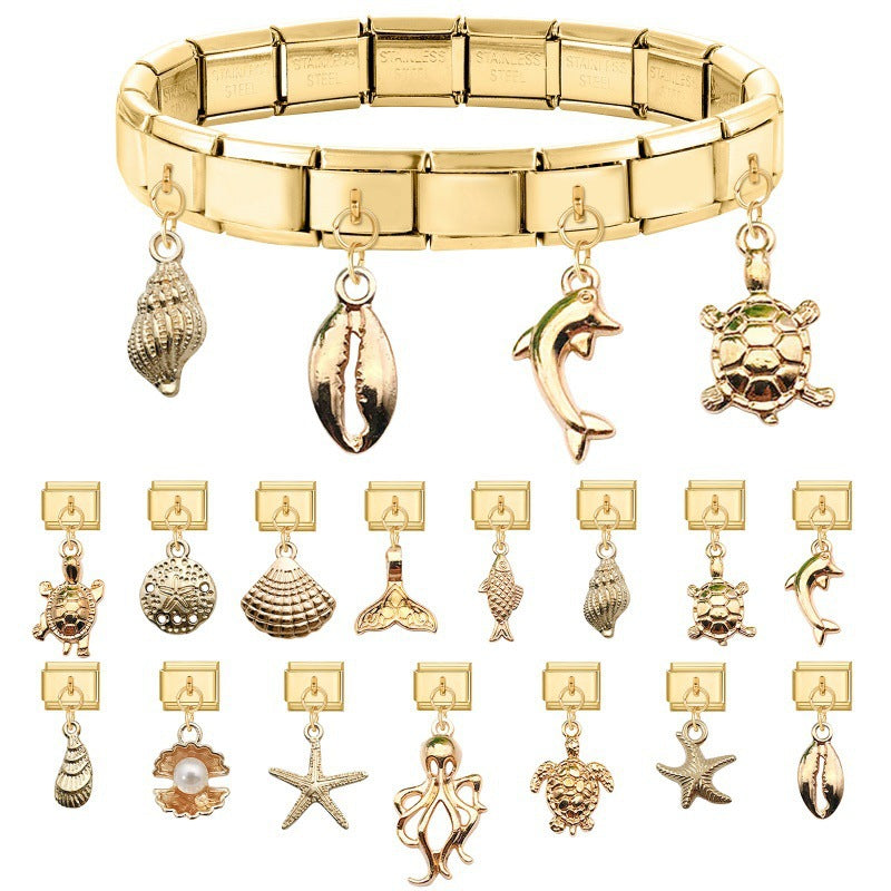 Gold Sea Life Dangle Charms