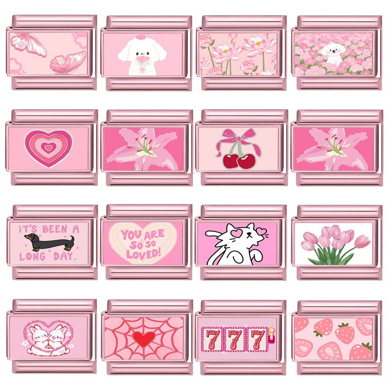 Pink Base Cartoon Charms