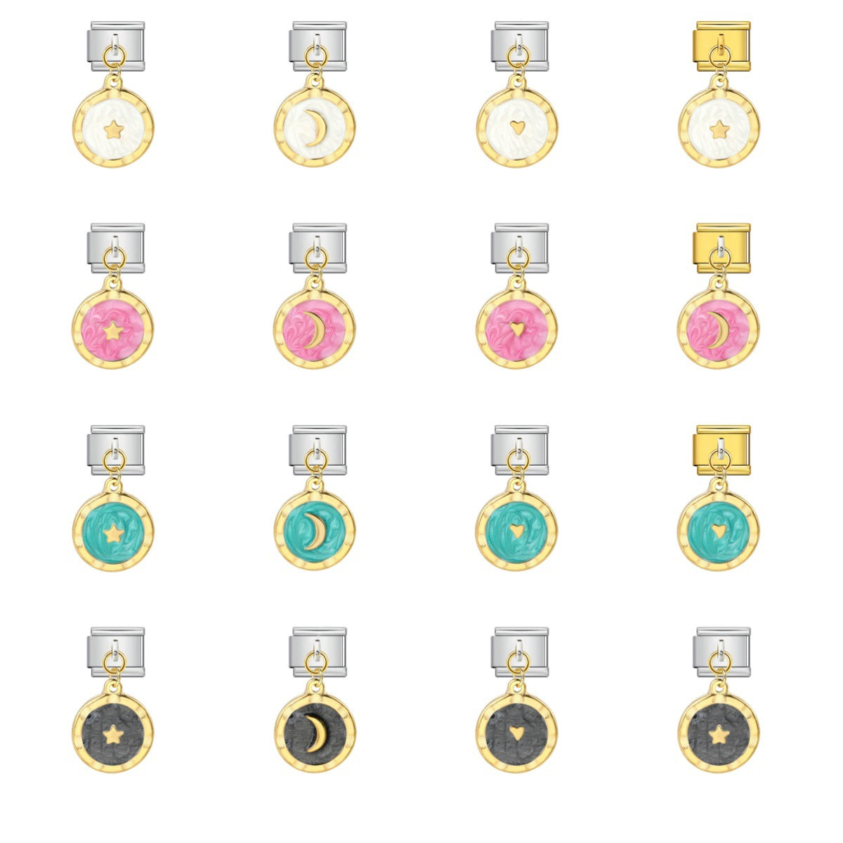 Star, Moon and Heart Dangle Charms