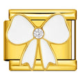 White Bow with Crystal