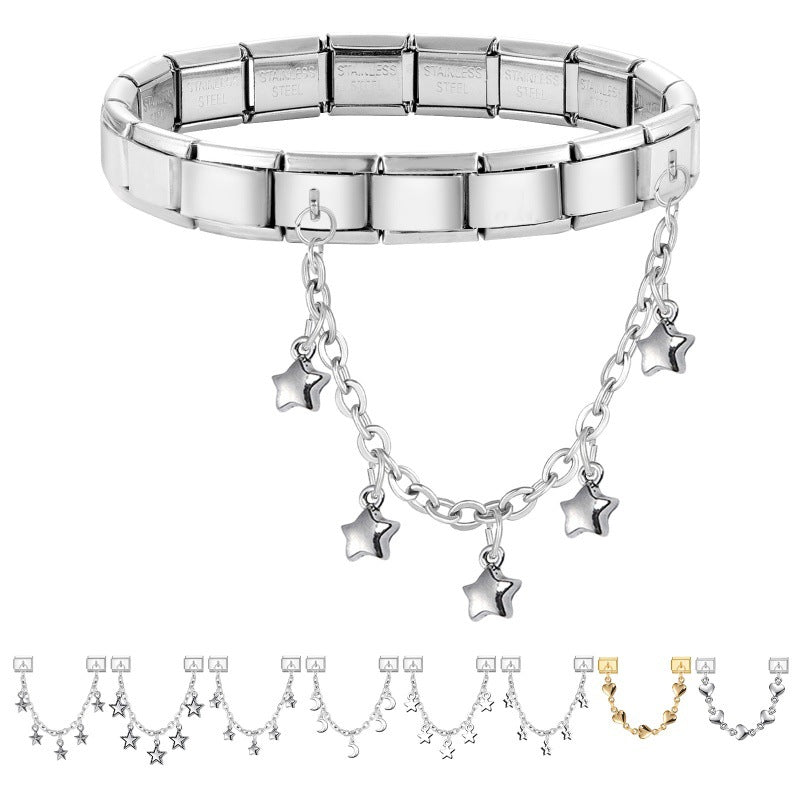 Chain Link Charms, Hearts, Stars and Moons