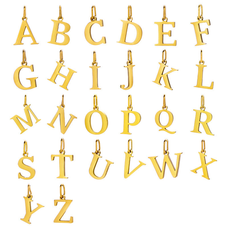 Gold and Silver Letter Necklace Charms