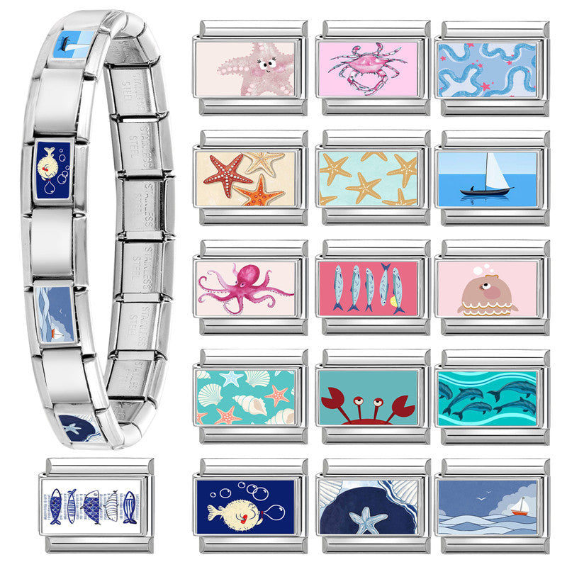 Ocean Print Charms
