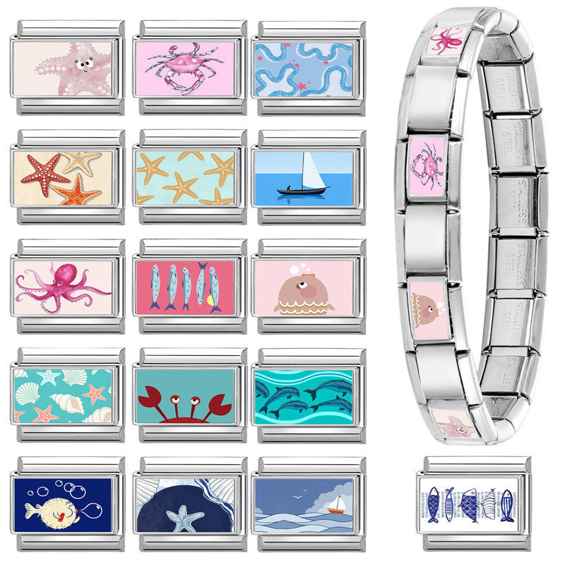 Ocean Print Charms