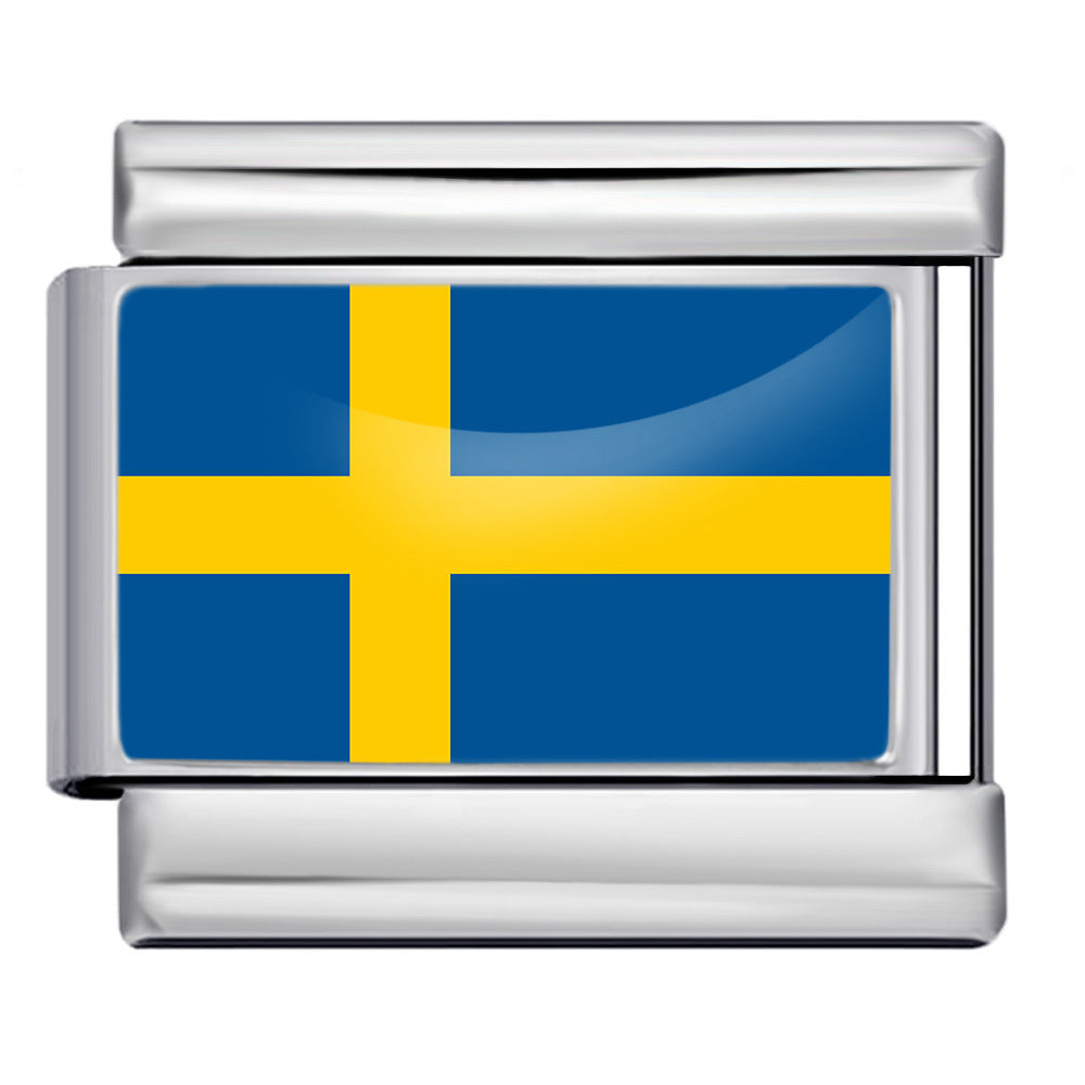 Sweden Flag, Silver