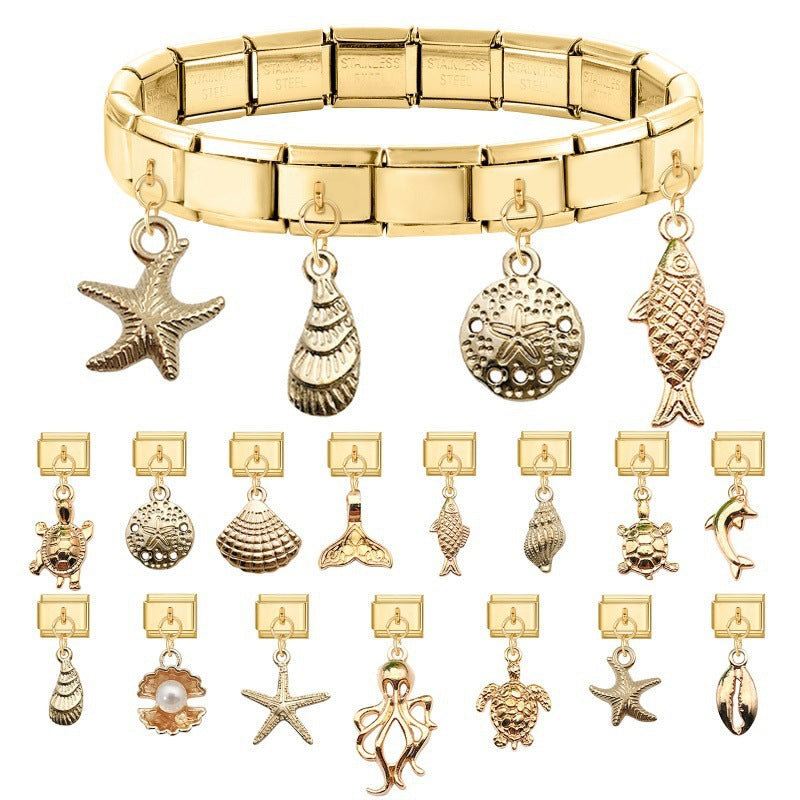 Gold Sea Life Dangle Charms