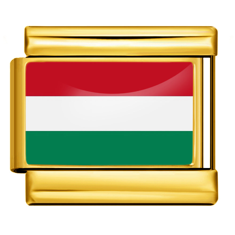 Hungary Flag, Gold