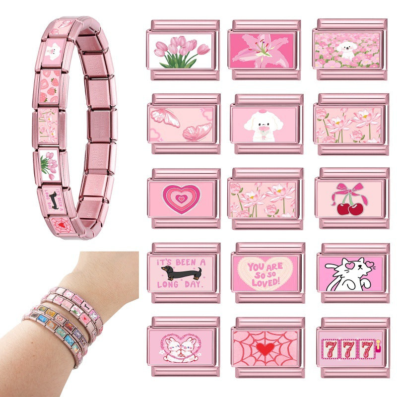 Pink Base Cartoon Charms
