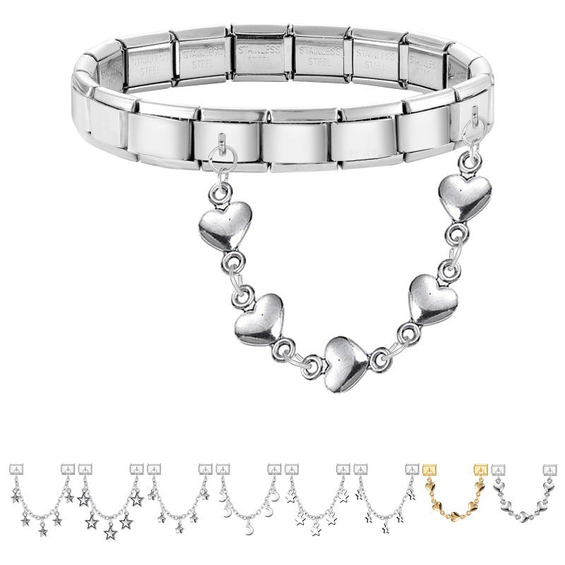 Chain Link Charms, Hearts, Stars and Moons