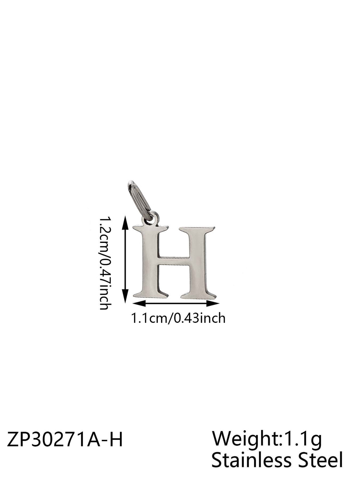 Silver Letter H