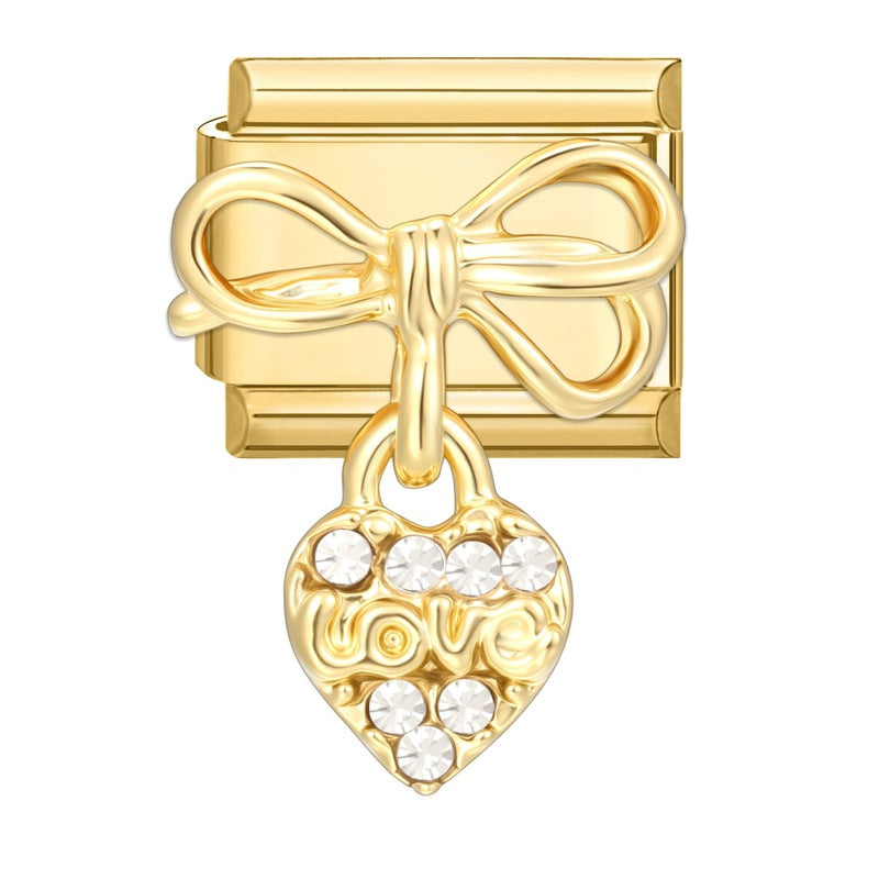 Bow with Crystal Heart