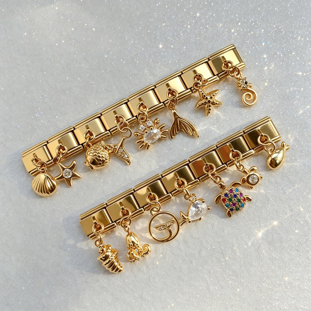 Gold Ocean Dangle Charms