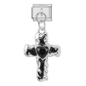 Cross with Black Heart
