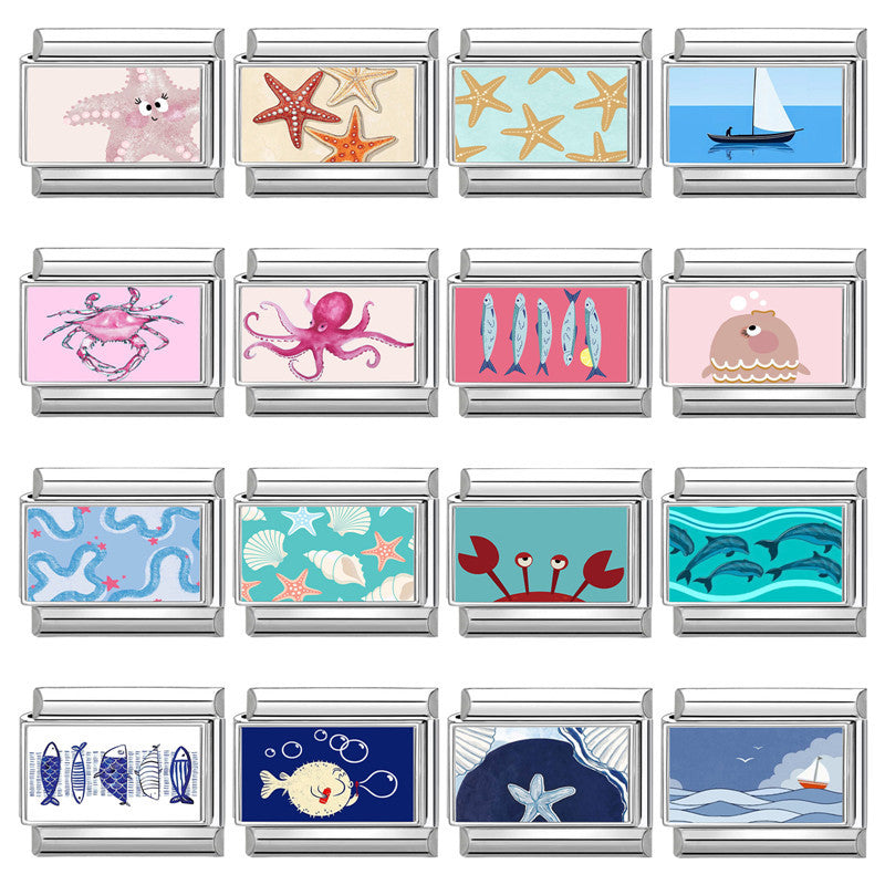 Ocean Print Charms