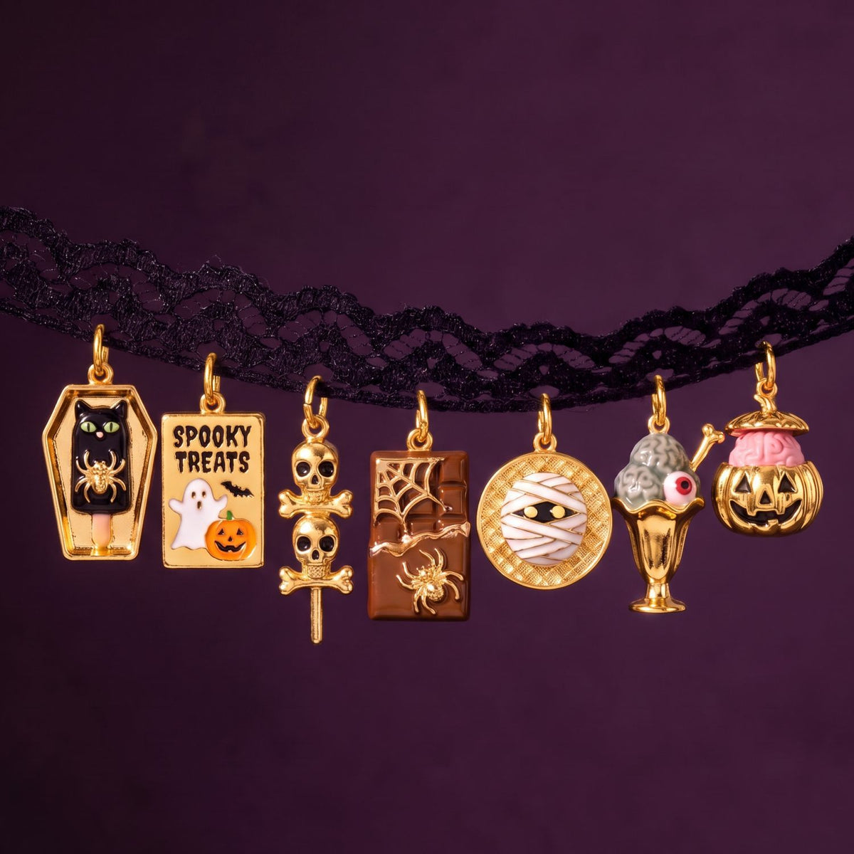 Halloween Necklace Charms with Chains