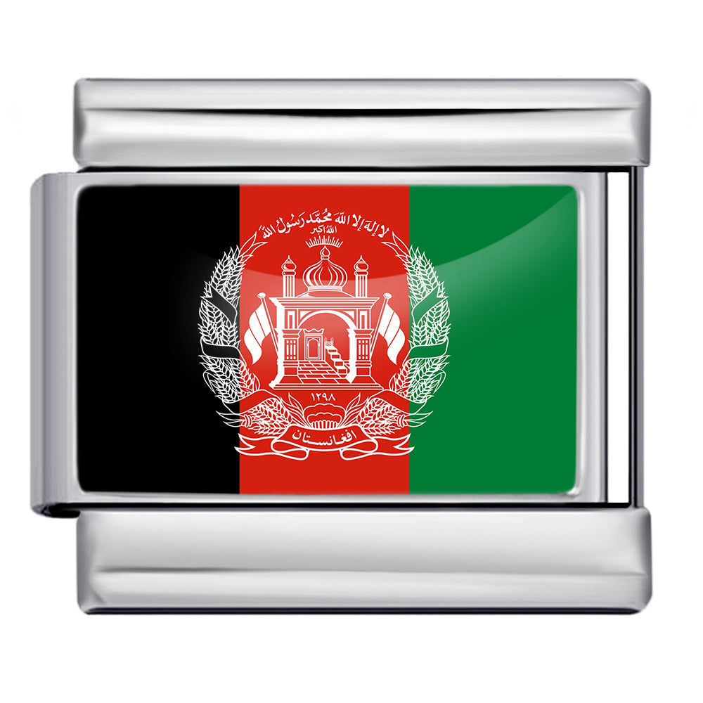 Afghanistan Flag, Silver