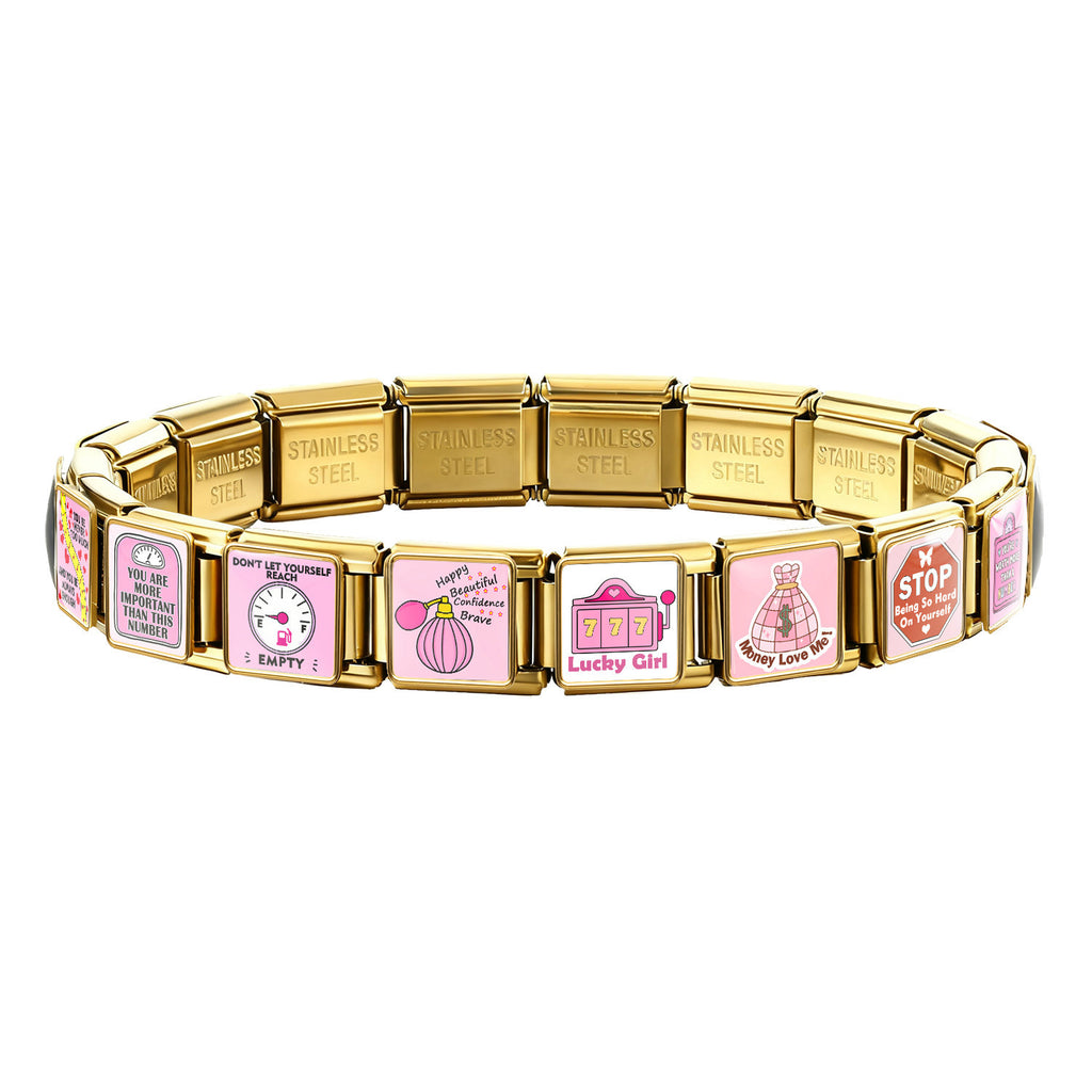 Pink Self-Love Charms, Silver and Gold