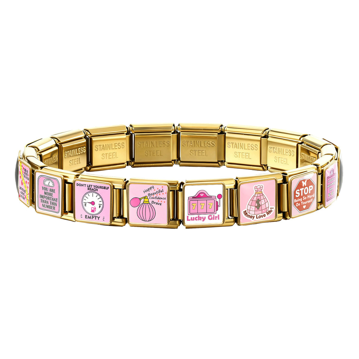 Pink Self-Love Charms, Silver and Gold