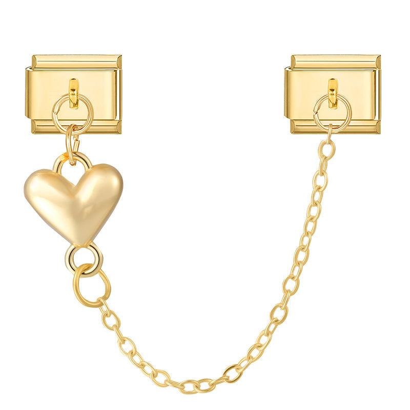 Gold Chain Charms, Two Links