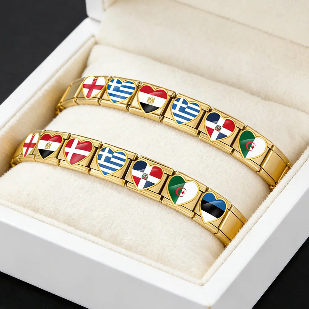 Gold National Flag Charms