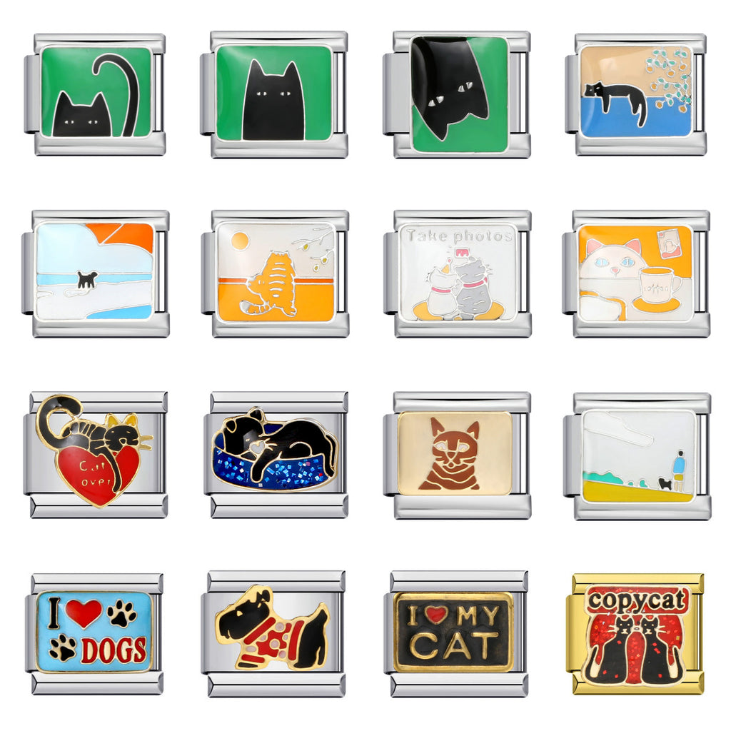 Cat and Dog Enamel Charms