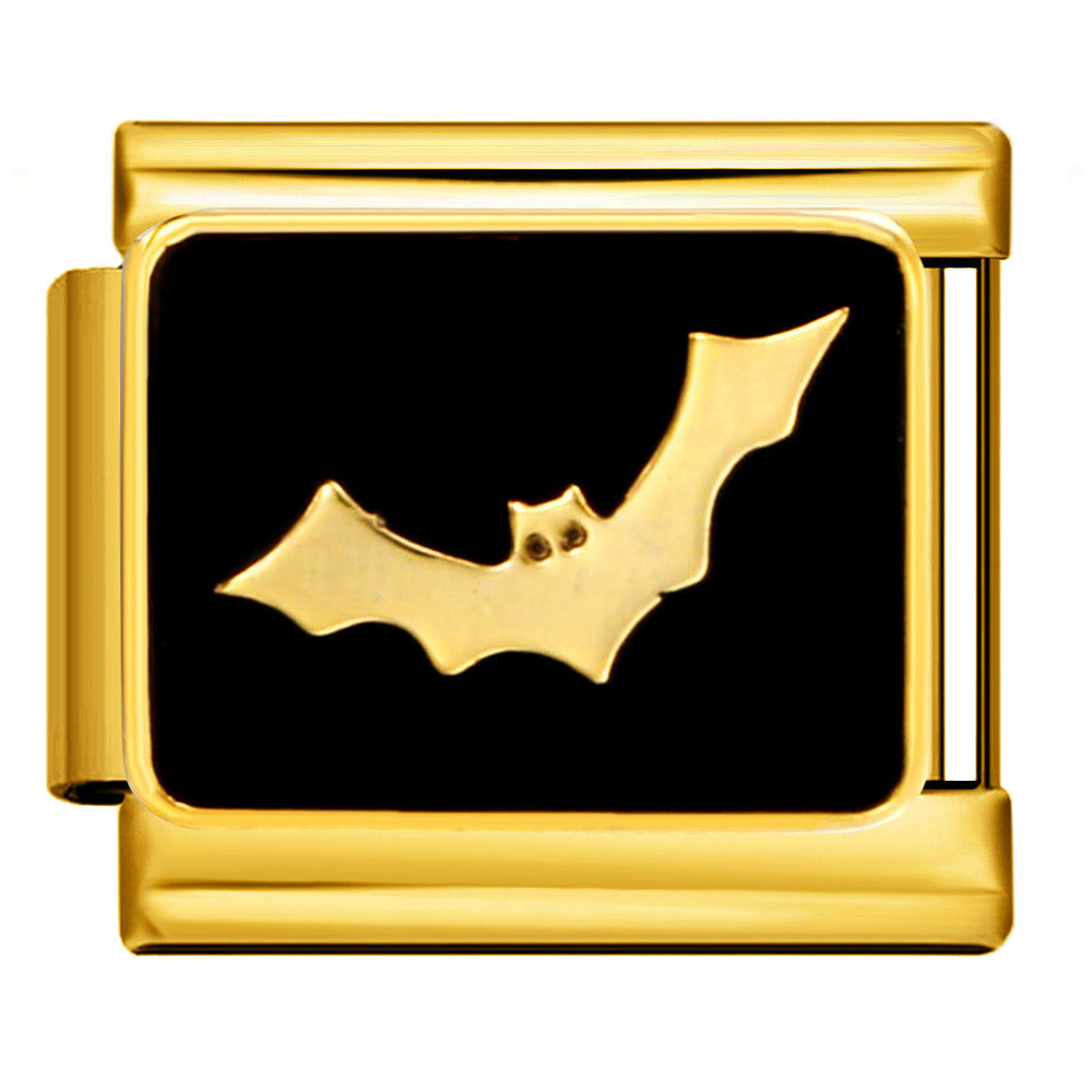 Gold and Black Enamel Charms