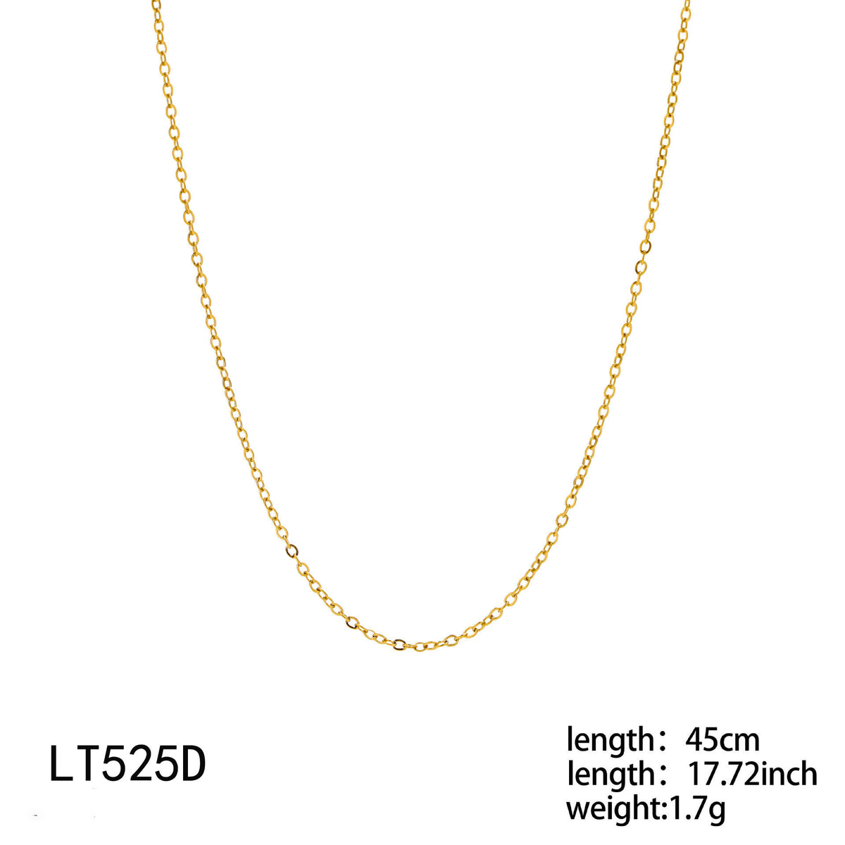 Gold Cable Chain 45cm