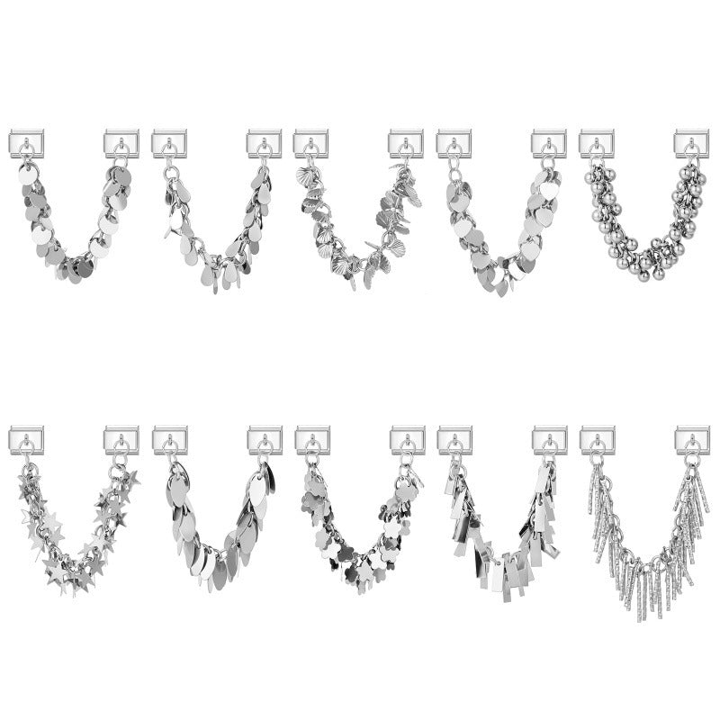 Silver Double Chain Charms