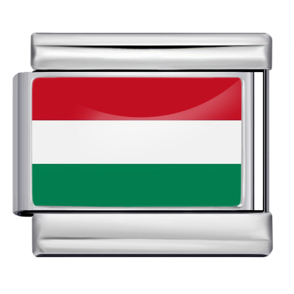 Hungary Flag, Silver