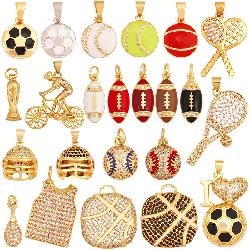 Sports Necklace Pendants, Balls and Rackets
