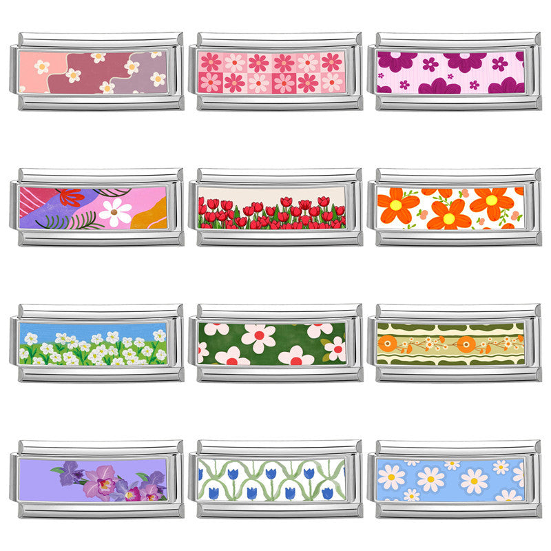 Long Floral Charms, Double Width