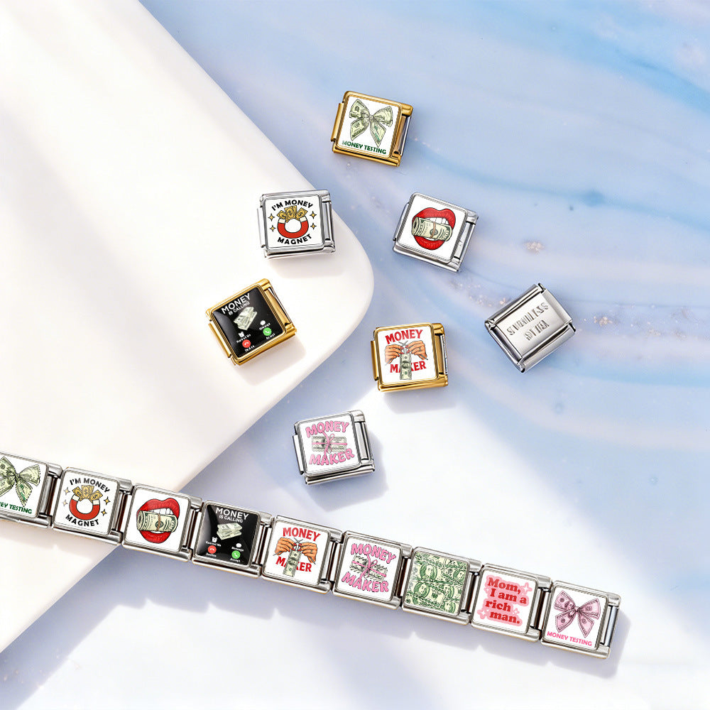 Money Slogan Charms