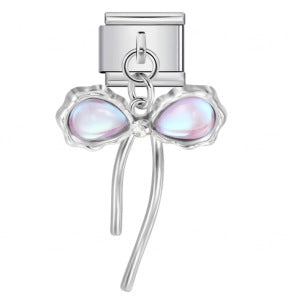Pearl Opal Bow, Silver